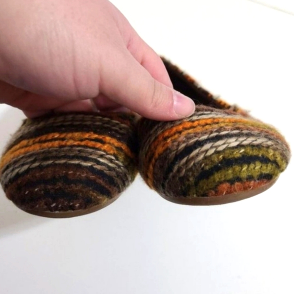 Woven Tapestry Knit Ballet Flats - Earthy Terracotta Brown Neutral 6 - Picture 3 of 6